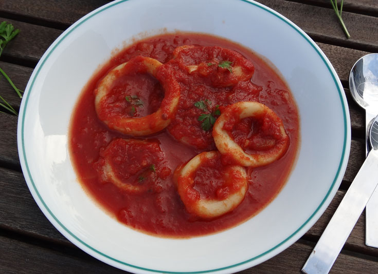 calamars à la tomate